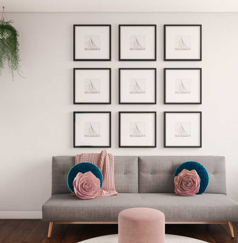 Modern, Bohemian, Midcentury Modern Living Room Design by Havenly Interior Designer Cassie