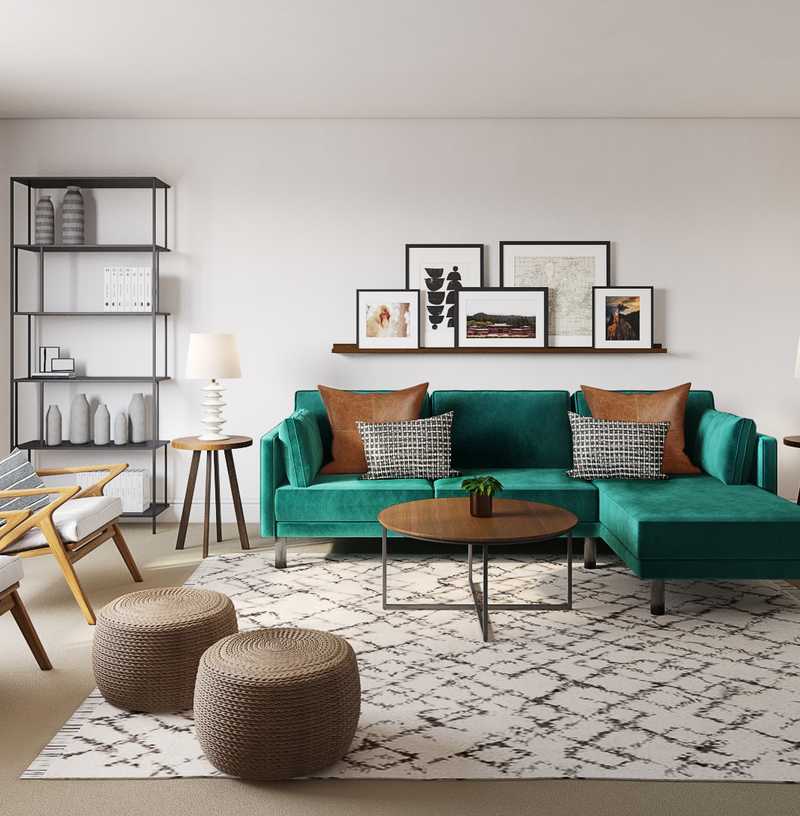Midcentury Modern Living Room Design by Havenly Interior Designer Savannah