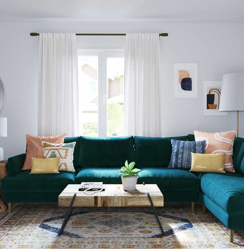 Eclectic, Bohemian Living Room Design by Havenly Interior Designer Maria
