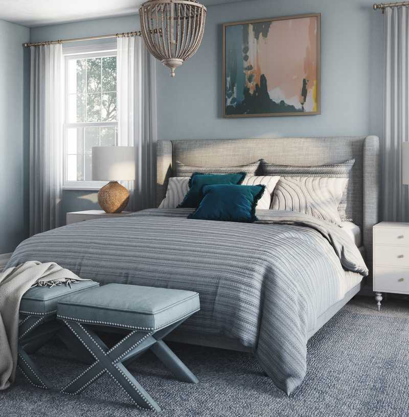 Contemporary, Coastal, Glam Bedroom Design by Havenly Interior Designer Elizabeth