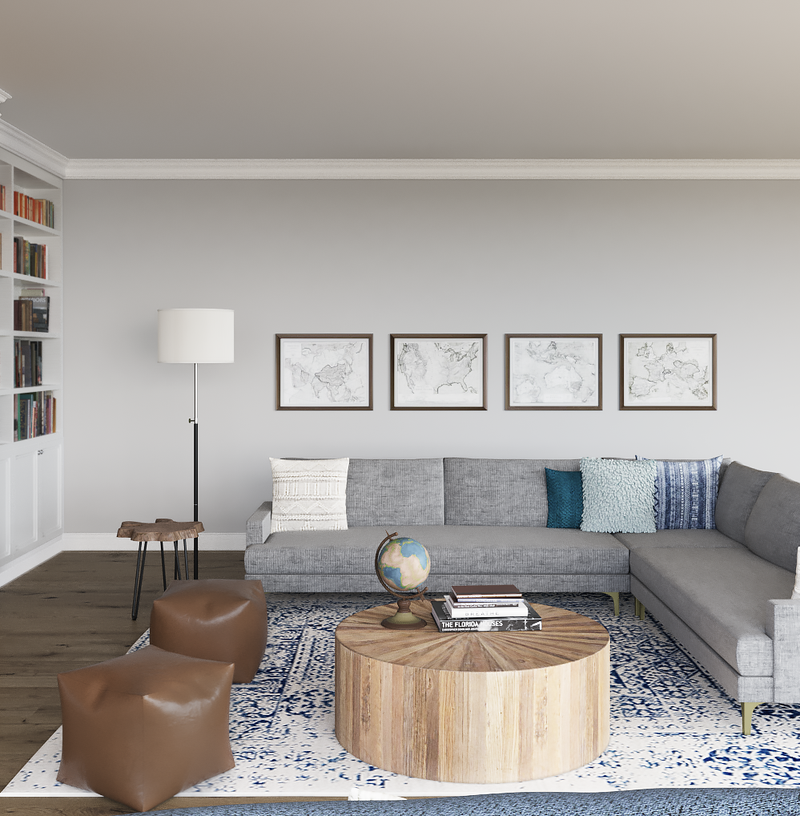 Modern, Eclectic Living Room Design by Havenly Interior Designer Megan
