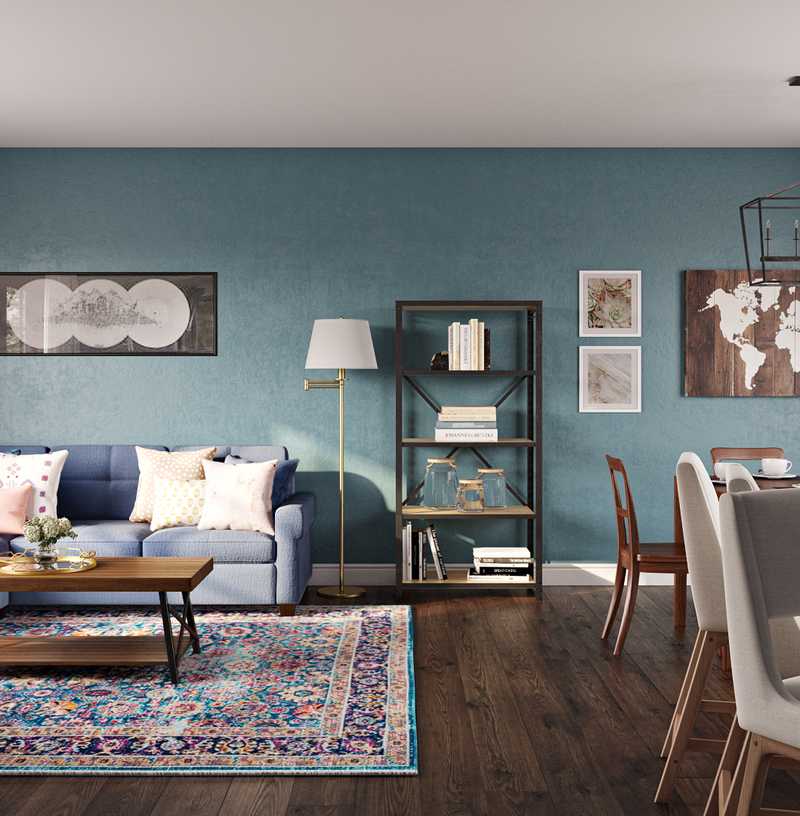 Contemporary, Modern, Bohemian Living Room Design by Havenly Interior Designer Eva
