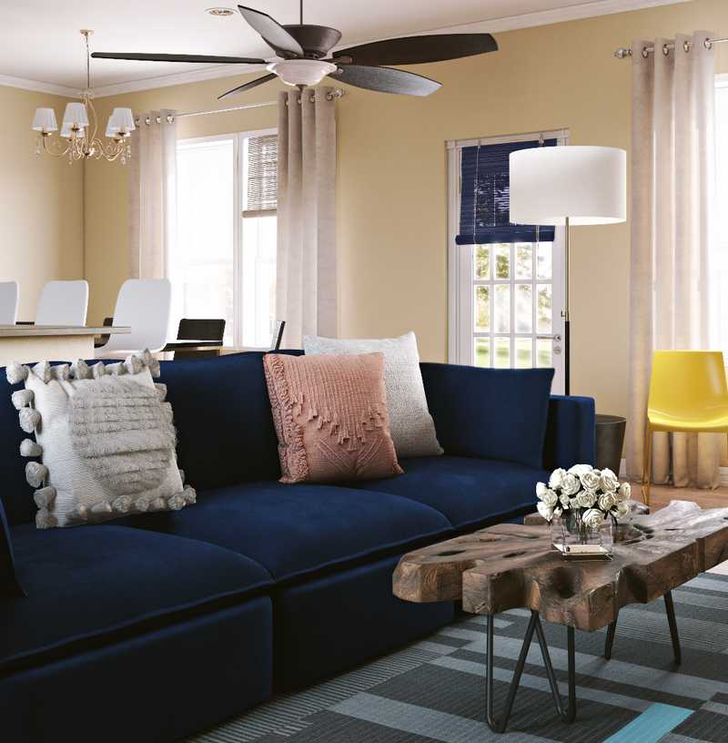 Contemporary, Eclectic Living Room Design by Havenly Interior Designer Catherine
