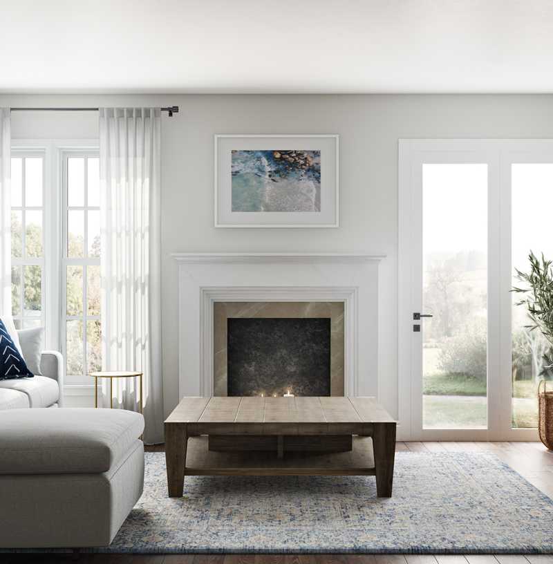 Contemporary, Coastal, Farmhouse Living Room Design by Havenly Interior Designer Elizabeth