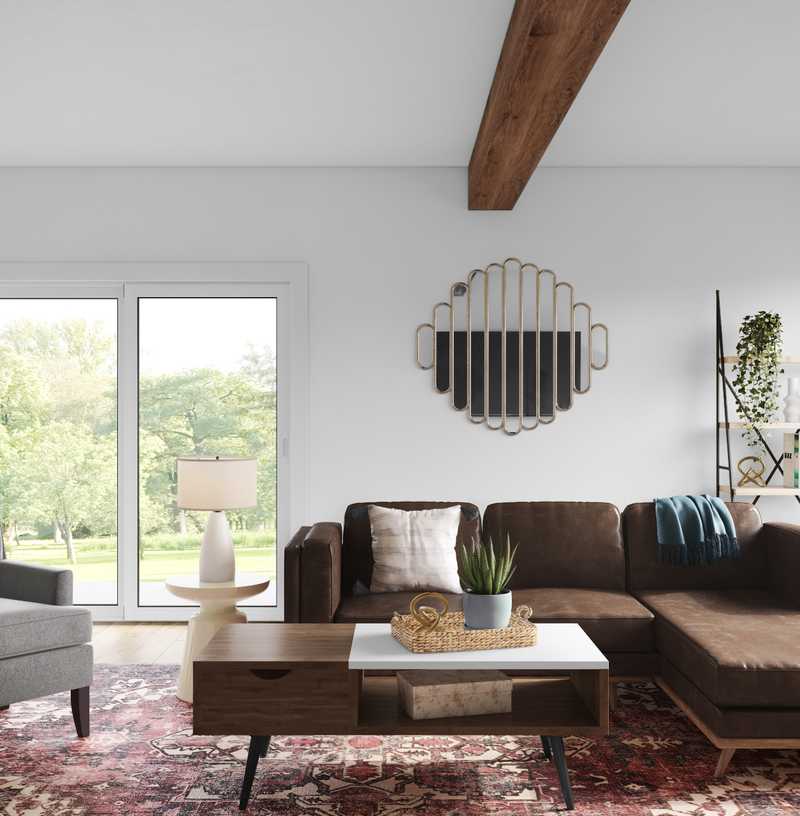 Bohemian, Scandinavian Living Room Design by Havenly Interior Designer Sabra