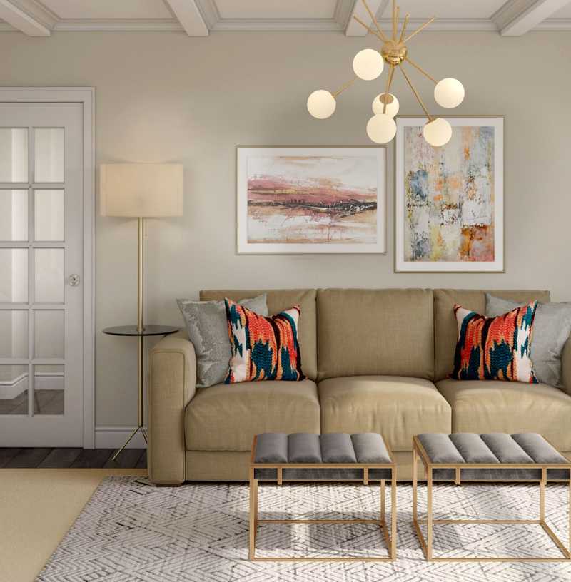 Glam, Transitional Living Room Design by Havenly Interior Designer Brooke