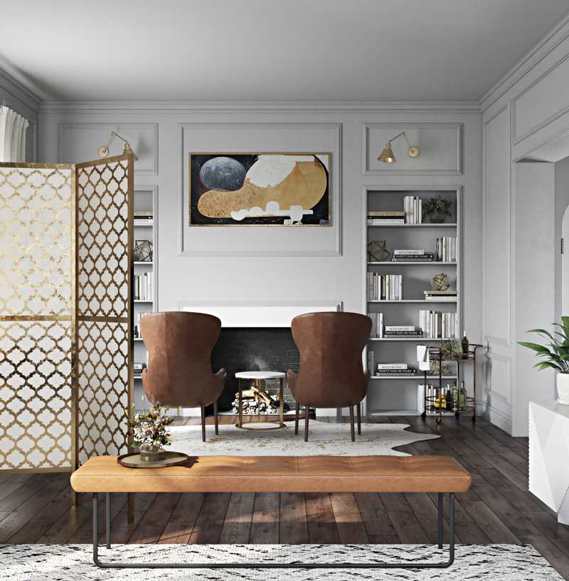 Contemporary, Glam Living Room Design by Havenly Interior Designer Brittney