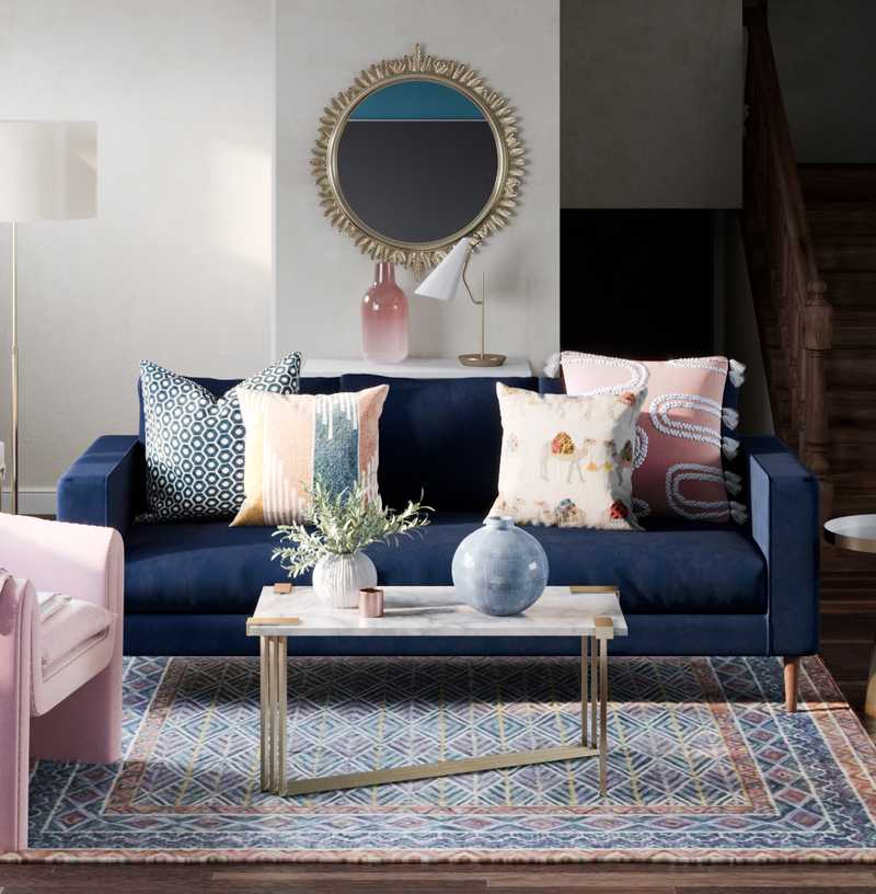 Eclectic, Bohemian, Midcentury Modern Living Room Design by Havenly Interior Designer Catrina