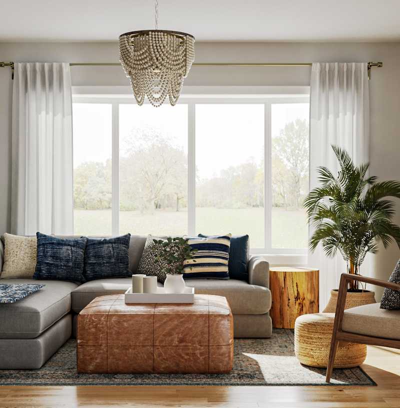 Coastal, Farmhouse, Scandinavian Living Room Design by Havenly Interior Designer Ghianella