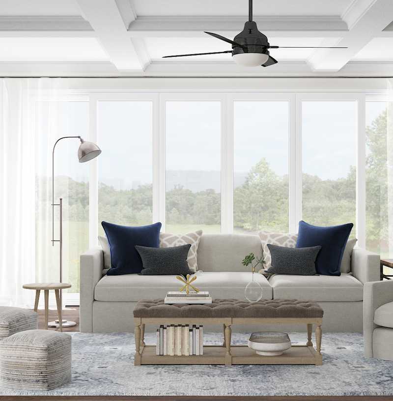 Farmhouse, Transitional Living Room Design by Havenly Interior Designer Katie
