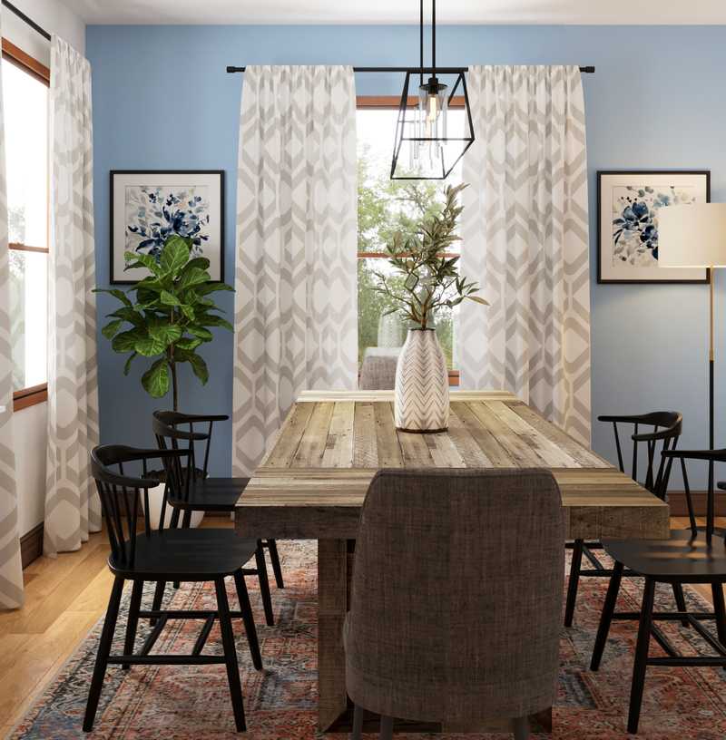 Bohemian, Farmhouse Dining Room Design by Havenly Interior Designer Emily