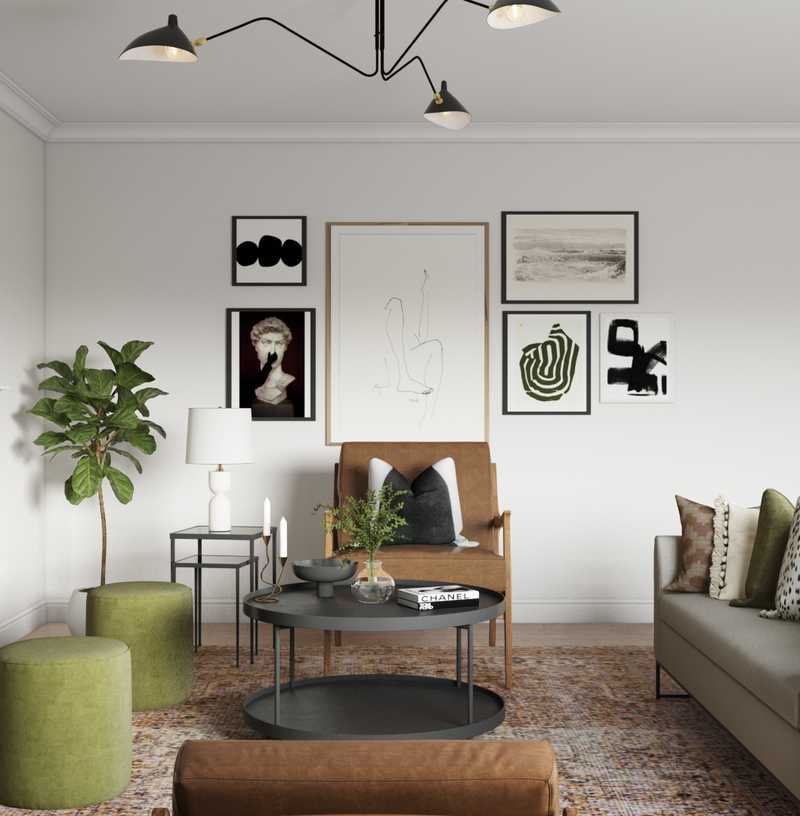 Contemporary, Modern, Eclectic, Glam, Scandinavian Living Room Design by Havenly Interior Designer Hannah