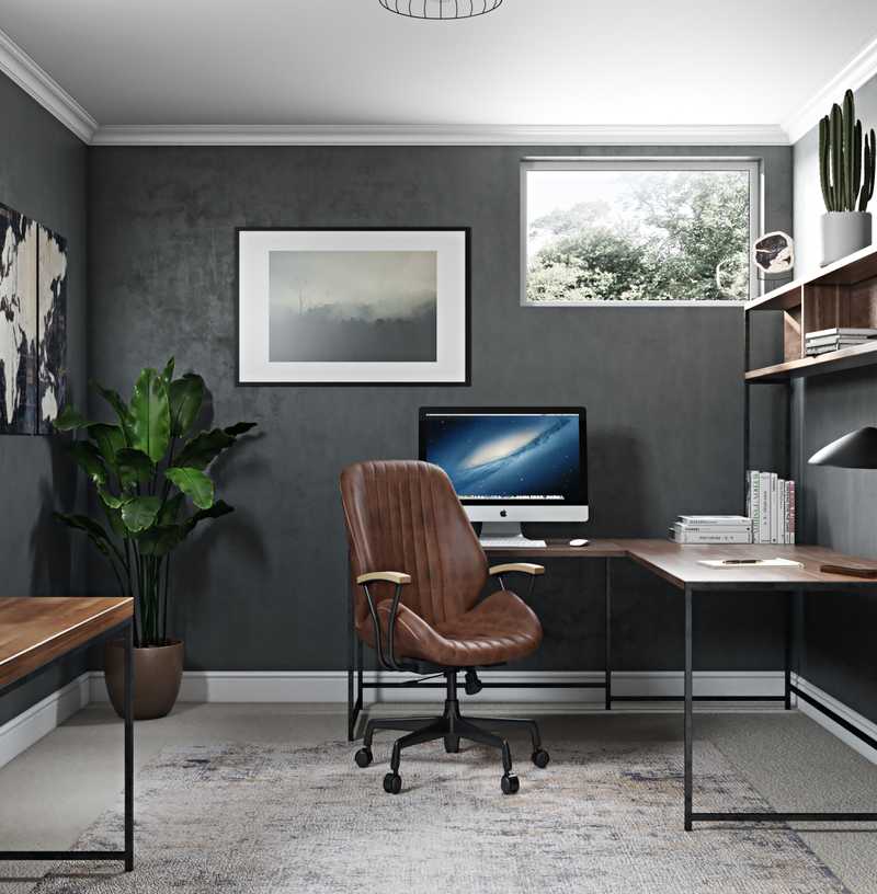 Industrial, Rustic Office Design by Havenly Interior Designer Elyse