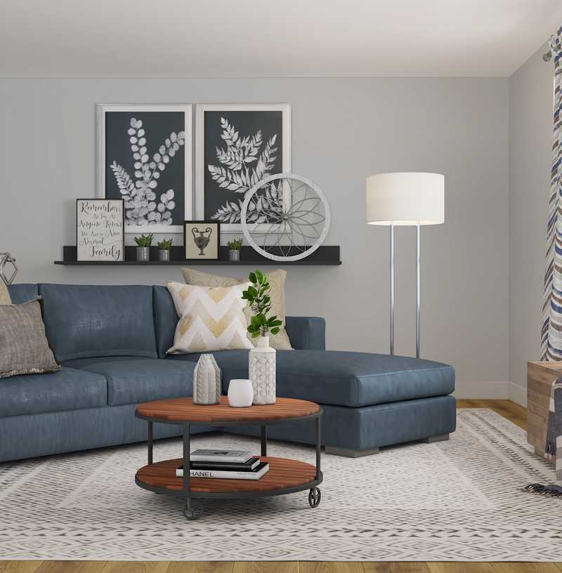 Contemporary, Farmhouse Living Room Design by Havenly Interior Designer Robyn