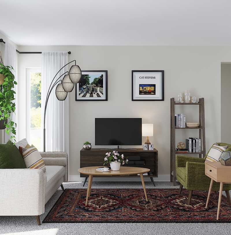 Bohemian, Midcentury Modern, Scandinavian Living Room Design by Havenly Interior Designer Cherise