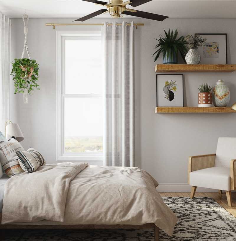 Bohemian, Midcentury Modern, Minimal Bedroom Design by Havenly Interior Designer Dani