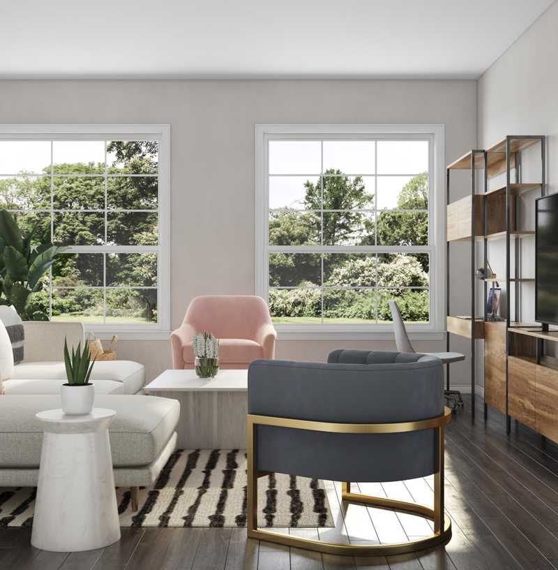 Midcentury Modern, Scandinavian Living Room Design by Havenly Interior Designer Jill
