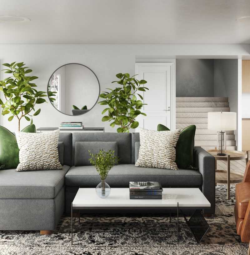 Contemporary, Modern, Midcentury Modern Living Room Design by Havenly Interior Designer Isaac