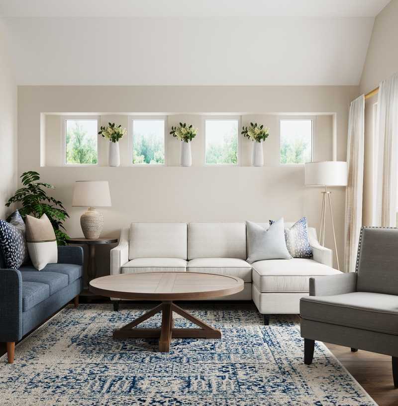 Farmhouse Living Room Design by Havenly Interior Designer Katie
