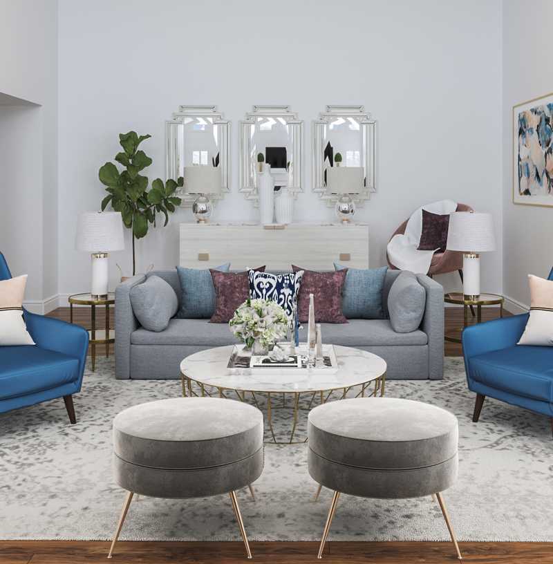 Bohemian, Glam Living Room Design by Havenly Interior Designer Kamila