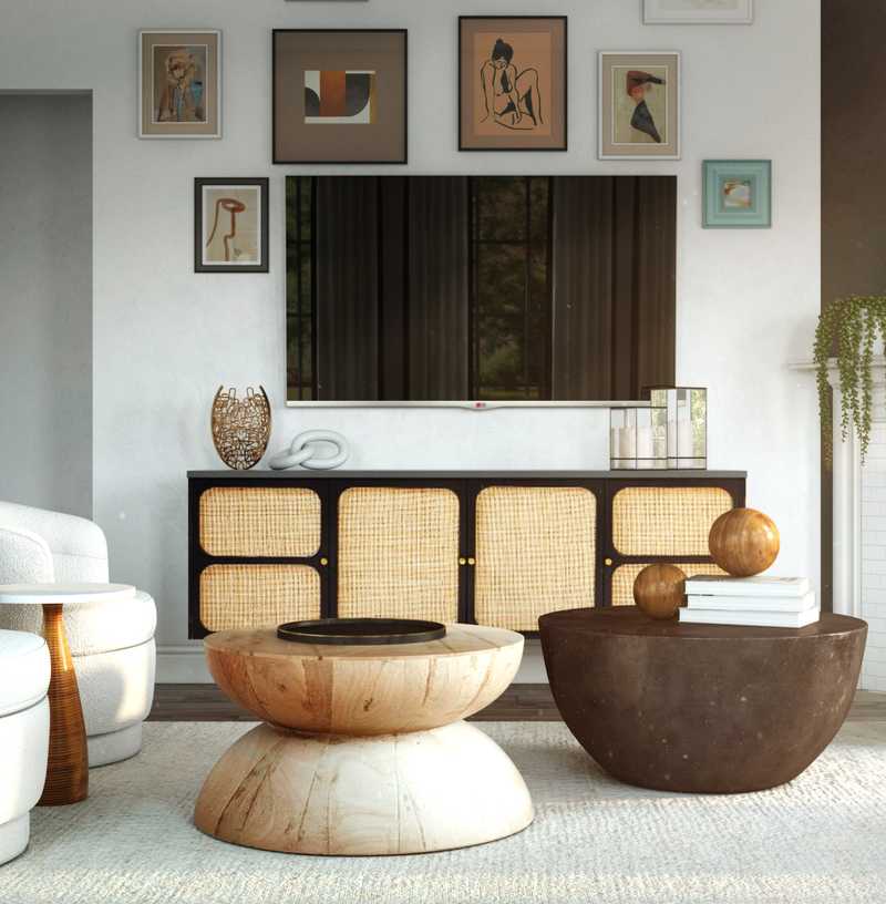 Modern, Glam, Midcentury Modern, Scandinavian Living Room Design by Havenly Interior Designer Ghianella