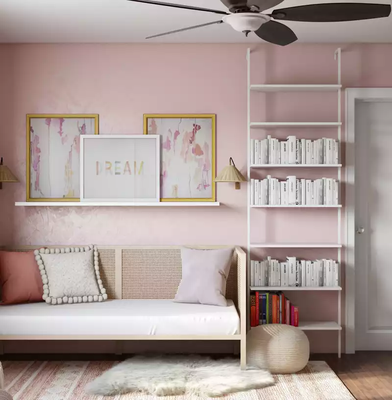 Bohemian, Scandinavian Bedroom Design by Havenly Interior Designer Ellen