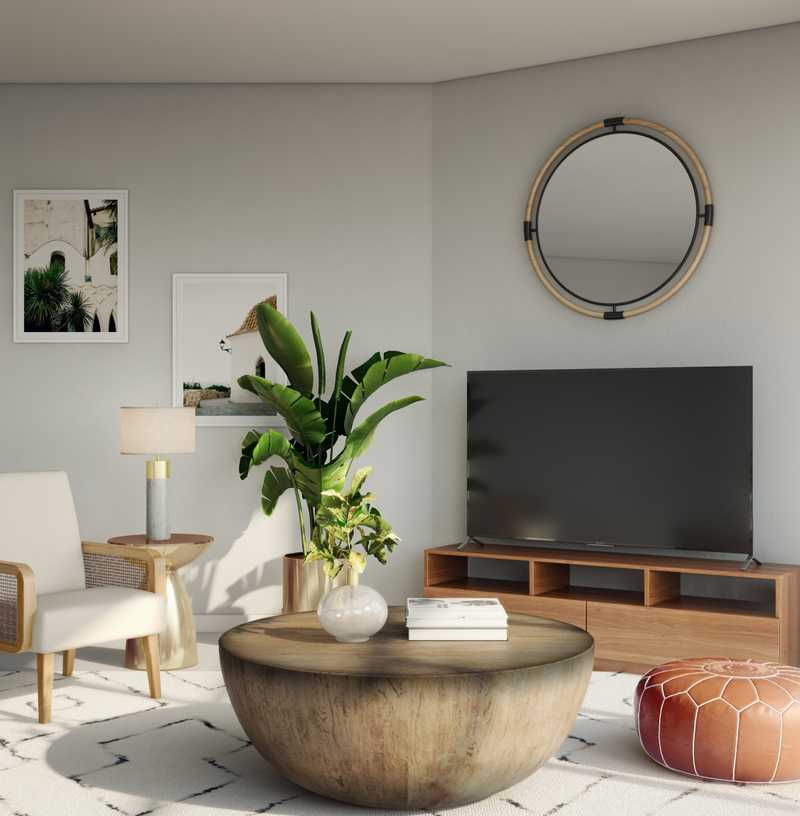 Modern, Bohemian, Rustic Living Room Design by Havenly Interior Designer Aurelie