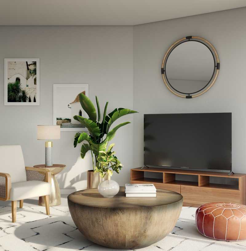 Modern, Bohemian, Rustic Living Room Design by Havenly Interior Designer Aurelie