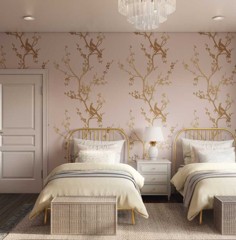 Classic, Glam, Preppy Bedroom Design by Havenly Interior Designer Stacy