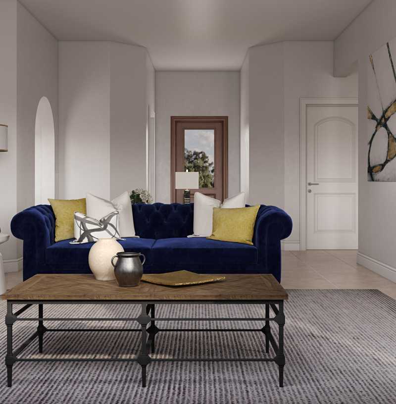 Modern, Classic, Glam Living Room Design by Havenly Interior Designer Eva