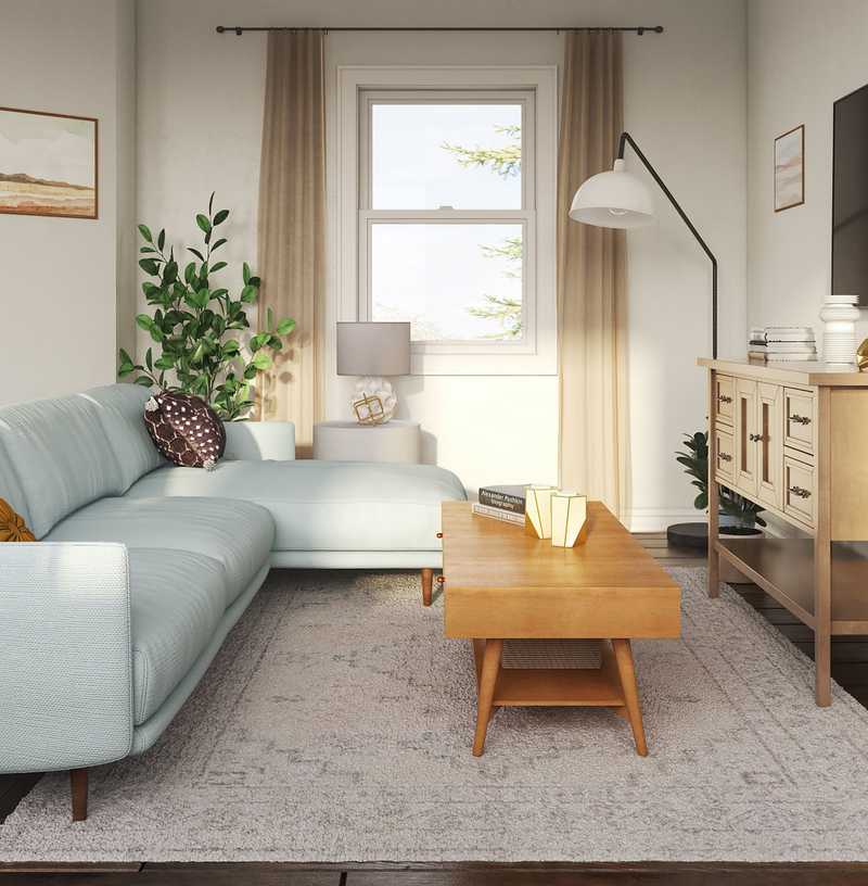 Southwest Inspired, Midcentury Modern Living Room Design by Havenly Interior Designer Julia