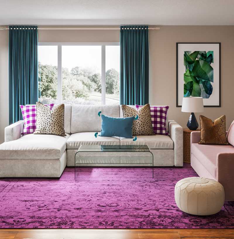 Modern, Eclectic, Global Living Room Design by Havenly Interior Designer Michelle