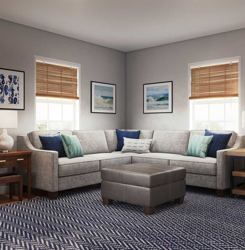 Coastal Living Room Design by Havenly Interior Designer Rachel