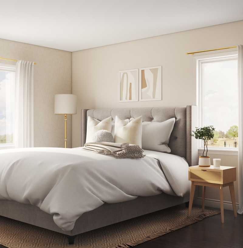 Midcentury Modern, Minimal Bedroom Design by Havenly Interior Designer Janice