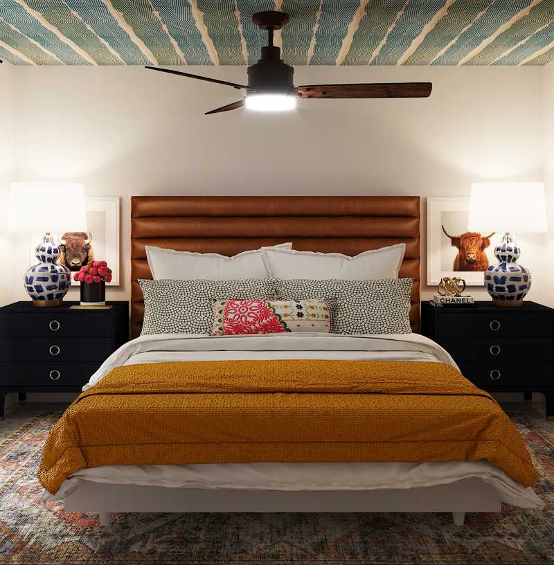 Contemporary, Eclectic, Bohemian, Vintage, Global Bedroom Design by Havenly Interior Designer Annie