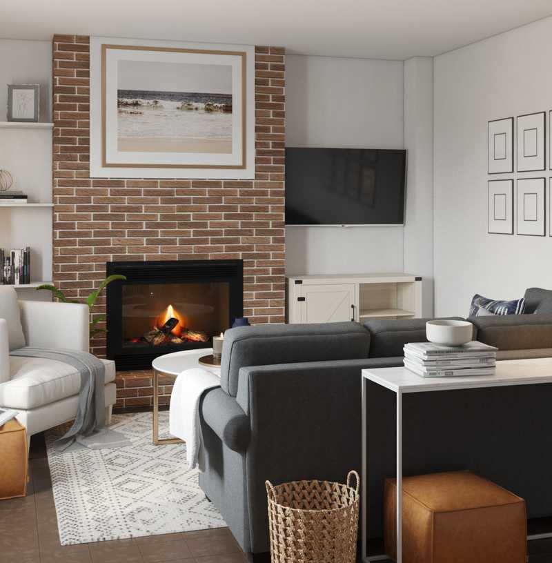 Modern, Minimal, Classic Contemporary Living Room Design by Havenly Interior Designer Vivian