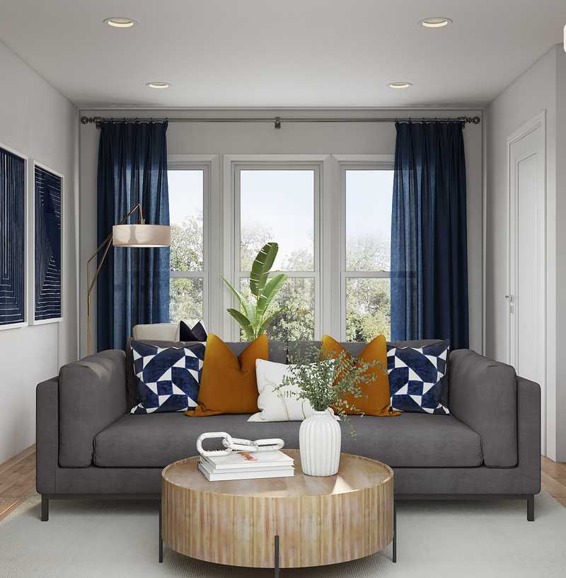 Eclectic, Coastal Living Room Design by Havenly Interior Designer Makenzie