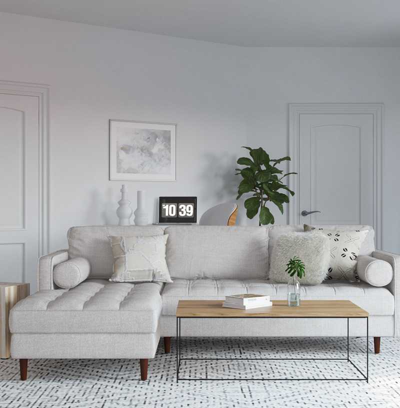 Minimal, Scandinavian Living Room Design by Havenly Interior Designer Chelsea