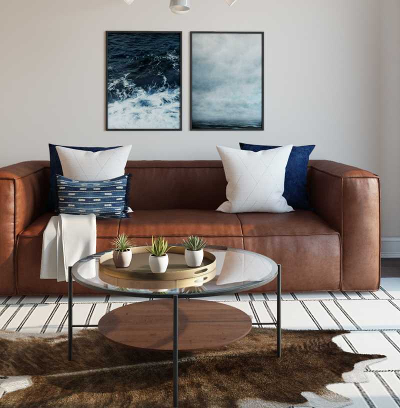 Modern, Eclectic, Industrial Living Room Design by Havenly Interior Designer Carsey