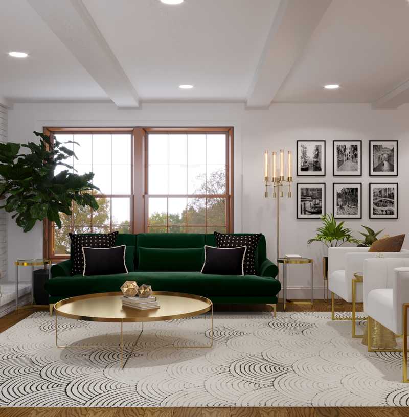 Contemporary, Modern, Glam Living Room Design by Havenly Interior Designer Alex