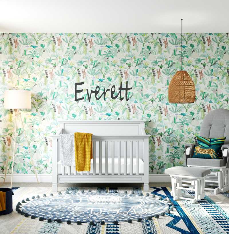 Modern, Eclectic, Bohemian Nursery Design by Havenly Interior Designer Natalie