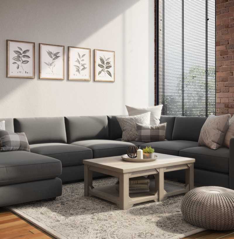 Farmhouse Living Room Design by Havenly Interior Designer Rachel
