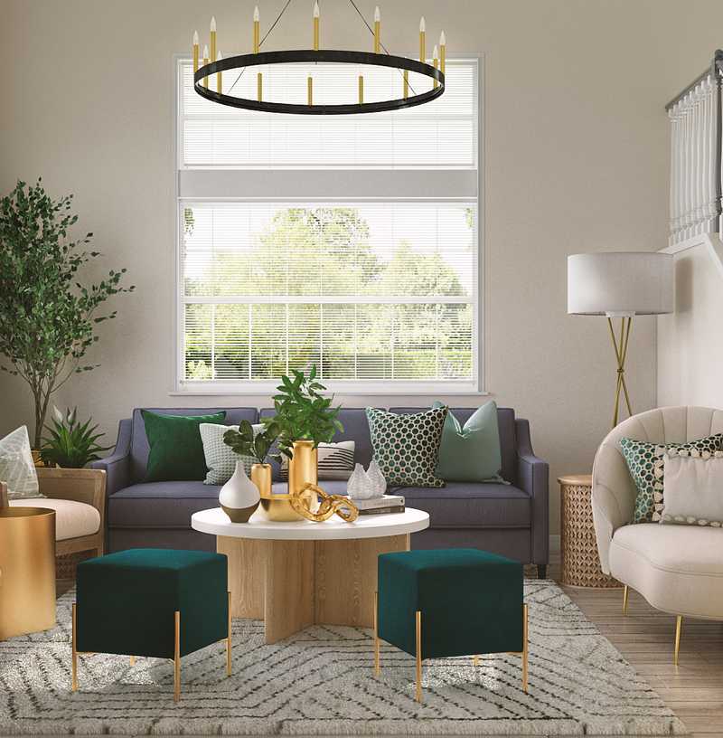 Classic, Glam Living Room Design by Havenly Interior Designer Ghianella