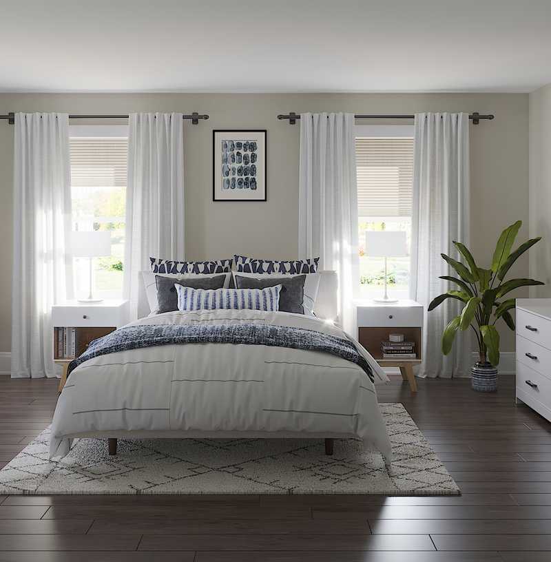 Midcentury Modern, Minimal Bedroom Design by Havenly Interior Designer Michelle