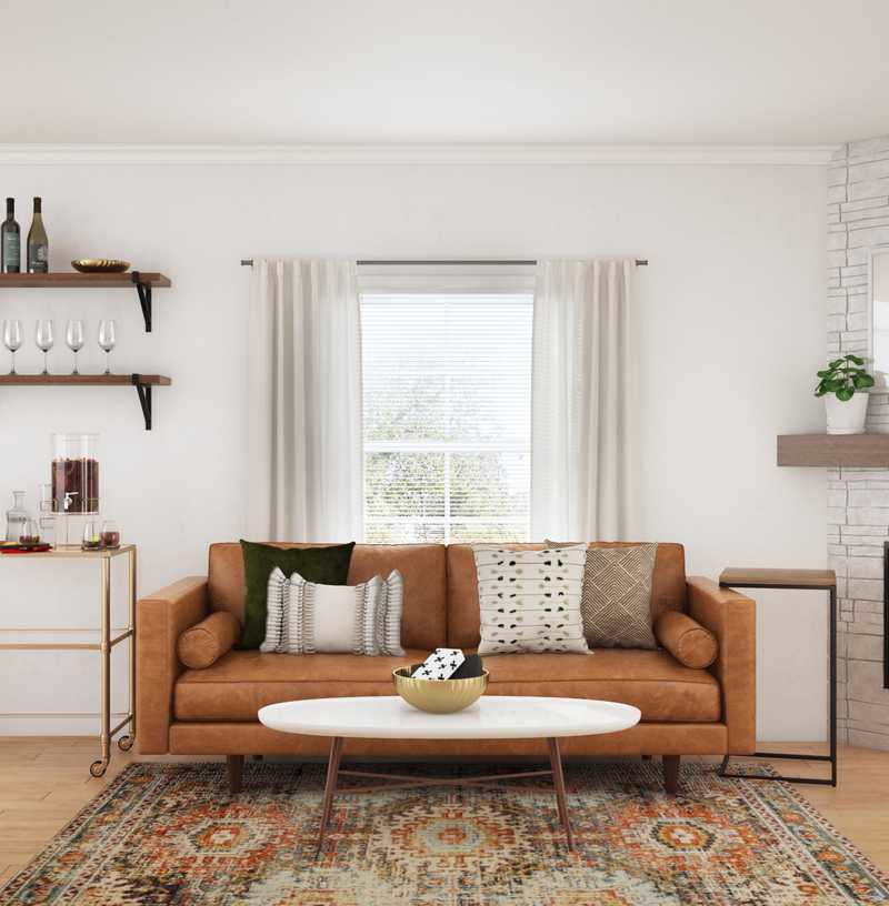 Bohemian, Midcentury Modern Living Room Design by Havenly Interior Designer Jacquelyn