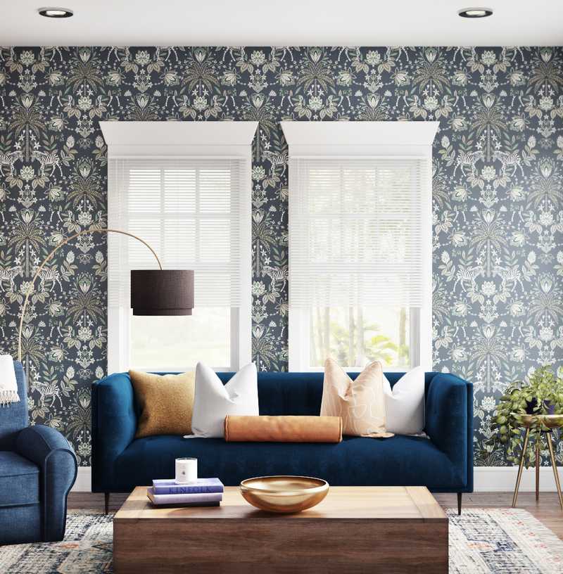 Modern, Eclectic, Bohemian, Glam Living Room Design by Havenly Interior Designer Lauren