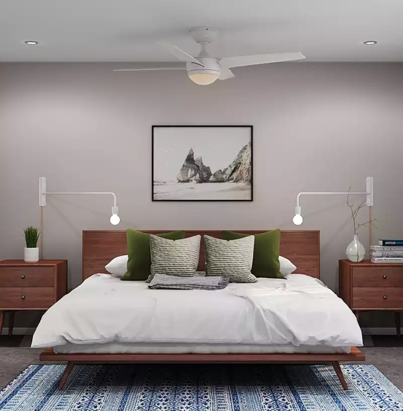 Bohemian, Midcentury Modern, Minimal Bedroom Design by Havenly Interior Designer Rose