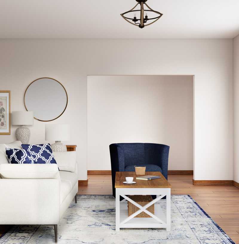 Traditional, Midcentury Modern Living Room Design by Havenly Interior Designer Janice