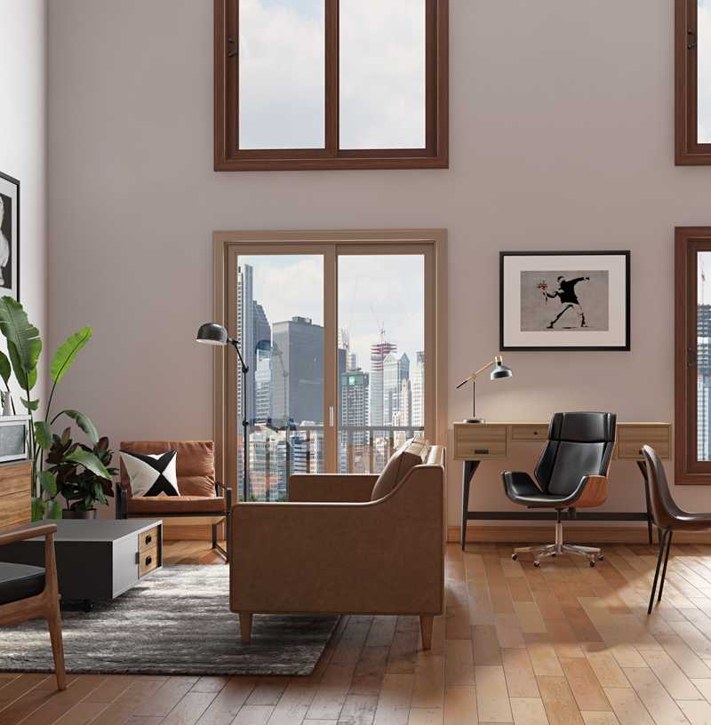 Contemporary, Industrial, Rustic Living Room Design by Havenly Interior Designer Alicia