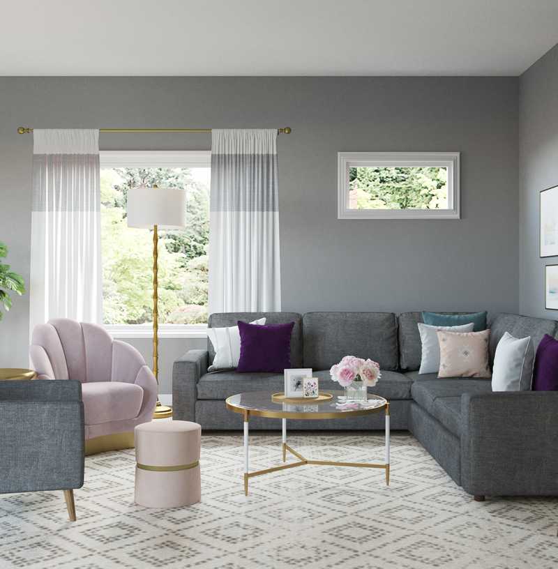 Glam Living Room Design by Havenly Interior Designer Alexandra